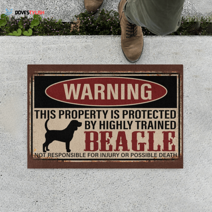 Property Protected By Beagle Easy Clean Welcome DoorMat