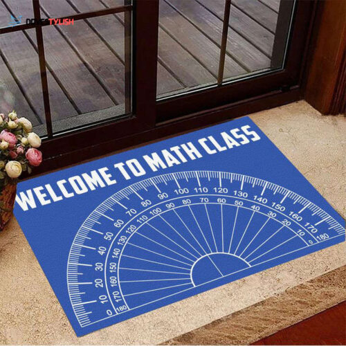 Protractor Welcome To Math Class Funny Indoor And Outdoor Doormat Warm House Gift Welcome Mat Gift For Kids Student Teacher