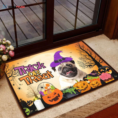 Pug Witching You A Very Haunted Halloween Doormat Home Decor 2024