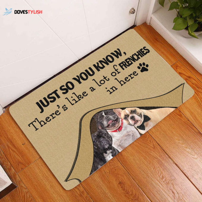 Sale Theres Like A Lot Of Frenchies In Here Easy Clean Welcome DoorMat