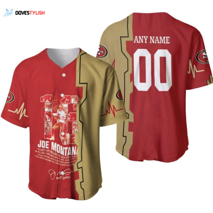 San Francisco 49ers Joe Motana 16 Best Player America Football Signed Designed Allover Gift With Custom Name Number For 49ers Fans Baseball Jersey
