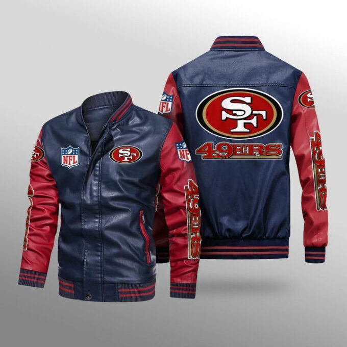 San Francisco 49Ers Leather Bomber Jacket