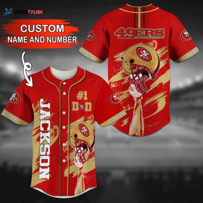 San Francisco 49ers Personalized Baseball Jersey