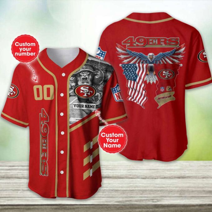San Francisco 49ers Personalized Baseball Jersey