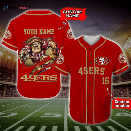 San Francisco 49ers Personalized Baseball Jersey Gift for Men Dad