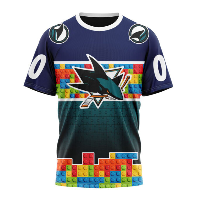 San Jose Sharks Autism Awareness Design Unisex T-Shirt For Fans Gifts 2024