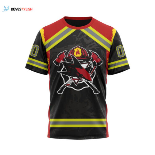 San Jose Sharks Honor Firefighter Unisex T-Shirt For Fans Gifts 2024