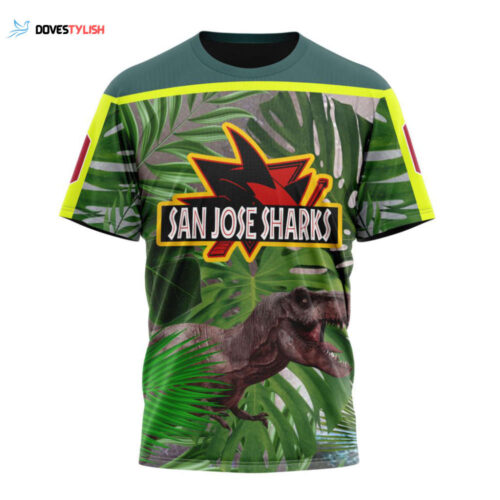 San Jose Sharks Specialized Jersey Hockey For Jurassic World Unisex T-Shirt For Fans Gifts 2024