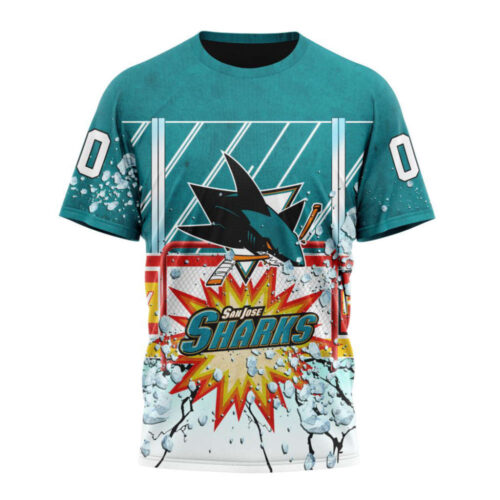 San Jose Sharks With Ice Hockey Arena Unisex T-Shirt For Fans Gifts 2024