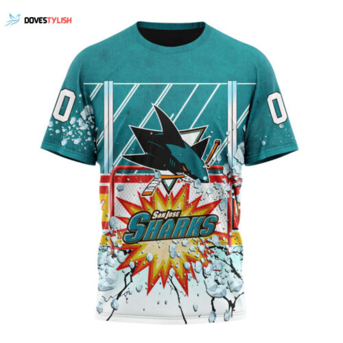 San Jose Sharks With Ice Hockey Arena Unisex T-Shirt For Fans Gifts 2024