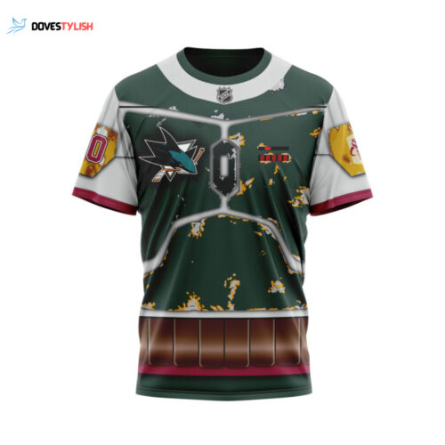 San Jose Sharks X Boba Fett’s Armor Unisex T-Shirt For Fans Gifts 2024
