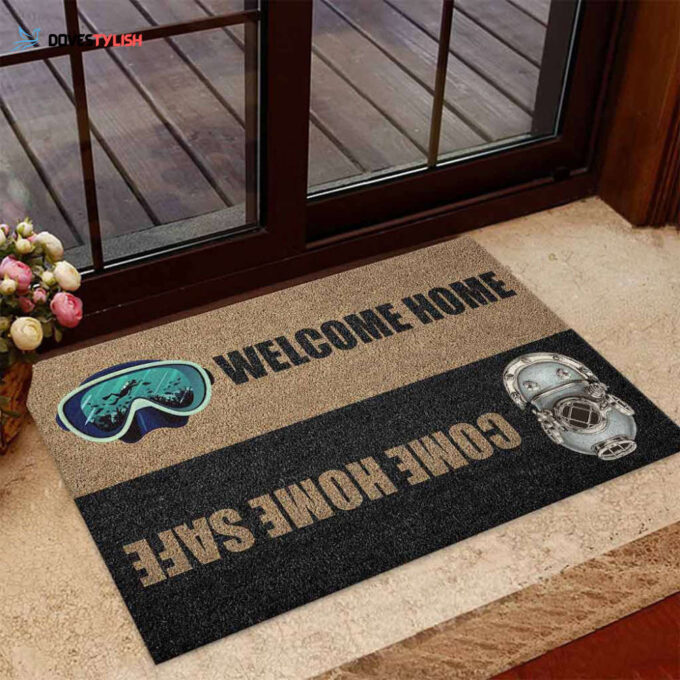Scuba Diver Welcome Home Indoor And Outdoor Doormat Welcome Mat Housewarming Gift Home Decor Funny Doormat Gift Idea
