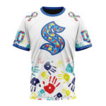 Seattle Kraken Autism Awareness Hands Design Unisex T-Shirt For Fans Gifts 2024