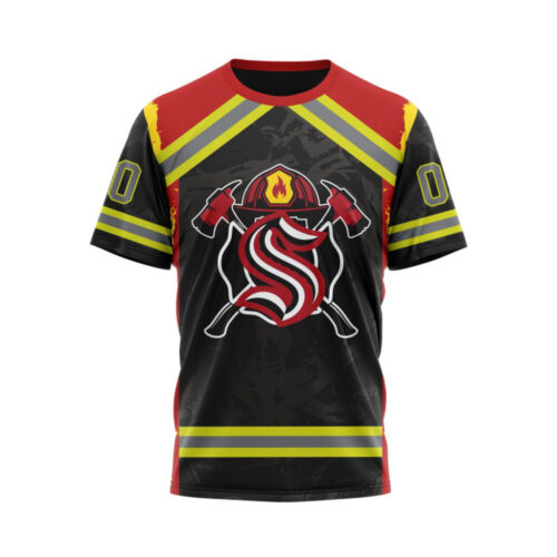 Seattle Kraken Honor Firefighter Unisex T-Shirt For Fans Gifts 2024