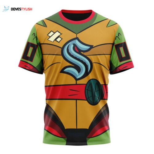 Seattle Kraken Teenage Mutant Ninja Turtles Design Unisex T-Shirt For Fans Gifts 2024