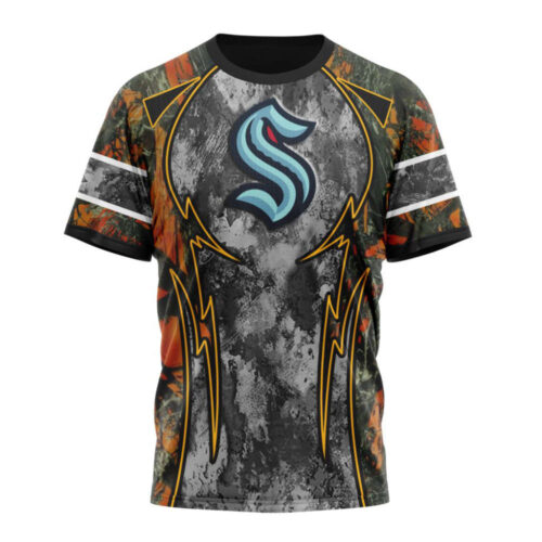 Seattle Kraken With Camo Concepts For Hungting In Forest Unisex T-Shirt For Fans Gifts 2024