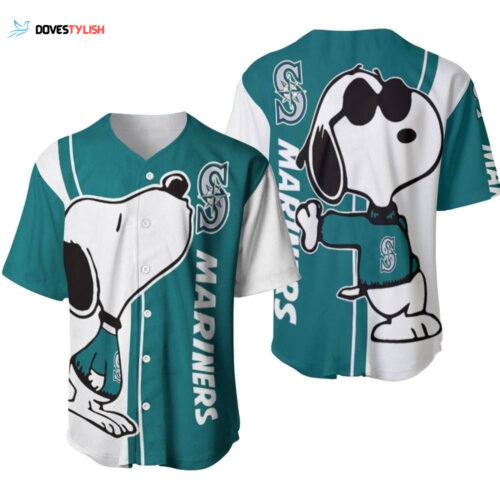 Los Angeles Dodgers Snoopy Lover Printed Baseball Jersey Gift for Men Dad