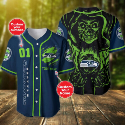 Seattle Seahawks Baseball Jersey Custom Name And Number