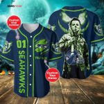 Seattle Seahawks Halloween Personalized Baseball Jersey