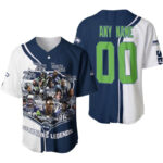 Seattle Seahawks Legends Conference Russel Wilson Cortez Kennedy Signed Designed Allover Gift With Custom Name Number For Seahawks Fans Baseball Jersey