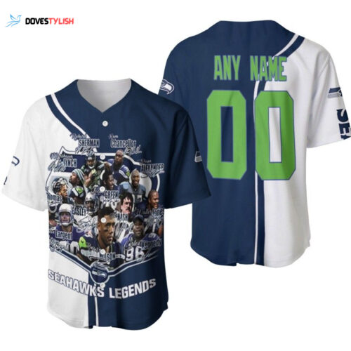 Seattle Seahawks Legends Conference Russel Wilson Cortez Kennedy Signed Designed Allover Gift With Custom Name Number For Seahawks Fans Baseball Jersey