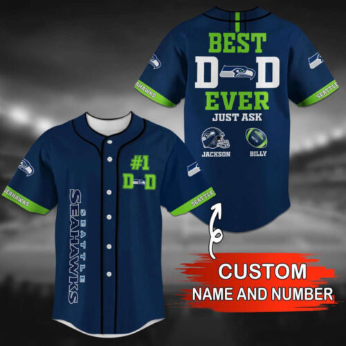 Seattle Seahawks Personalized Baseball Jersey