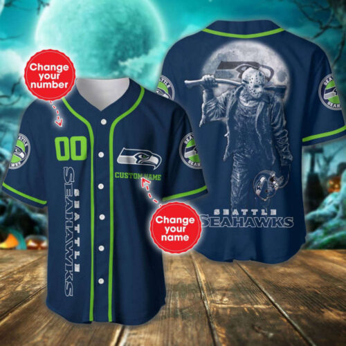 Seattle Seahawks Personalized Baseball Jersey