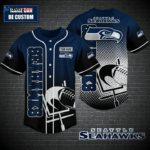 Seattle Seahawks Personalized Baseball Jersey