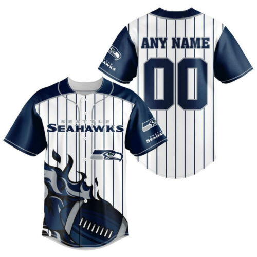 Seattle Seahawks Personalized Baseball Jersey