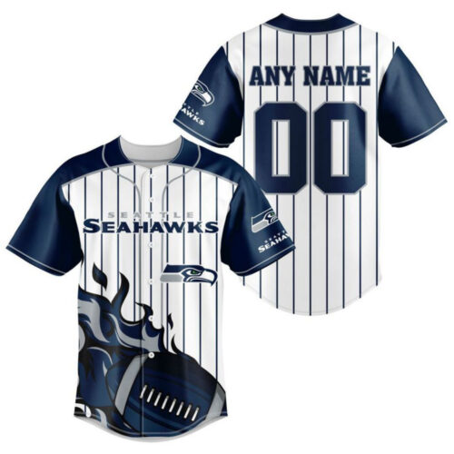 Seattle Seahawks Personalized Baseball Jersey Gift for Men Dad