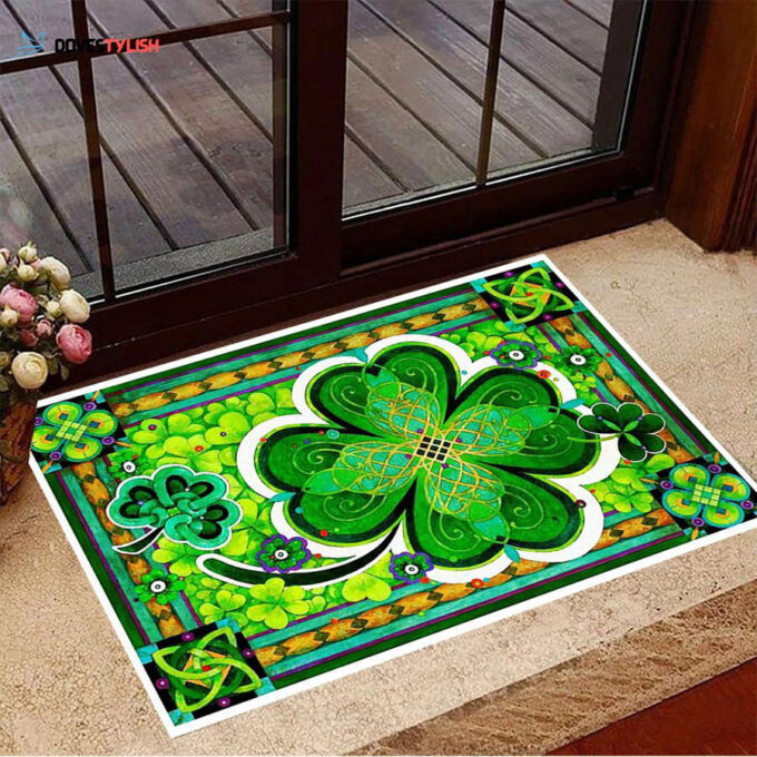 Shamrock Lucky Charm Doormat St Patrick’s Day Decor Front Door Mat Outdoor Decoration Gifts HT