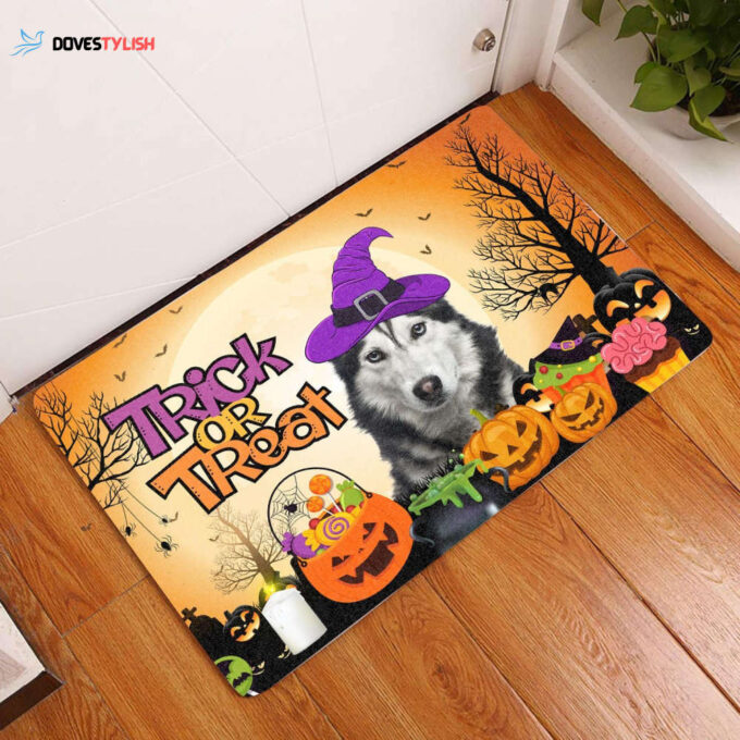 Siberian Husky Halloween Doormat Home Decor 2024