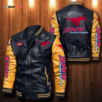 Smu Mustangs Leather Bomber Jacket