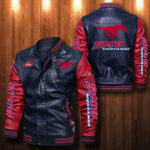 Smu Mustangs Leather Bomber Jacket