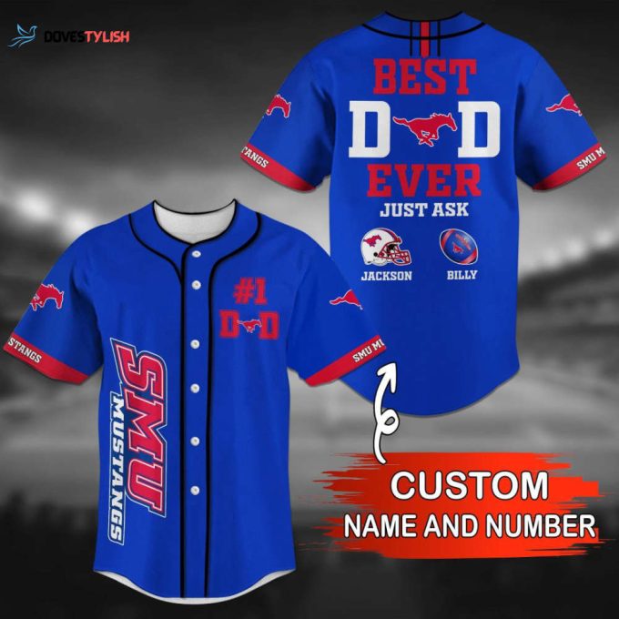 SMU Mustangs Personalized Baseball Jersey