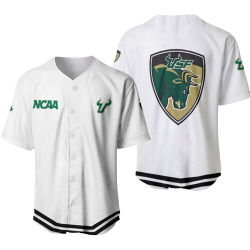 South Florida Bulls Classic White With Mascot Gift For South Florida Bulls Fans Baseball Jersey Gift for Men Dad