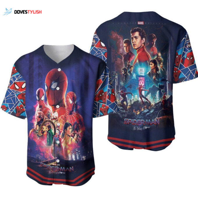 Spider Man No Way Home Colab of Multiveres Superheroes Designed Allover Gift For Spider Man Fans Baseball Jersey