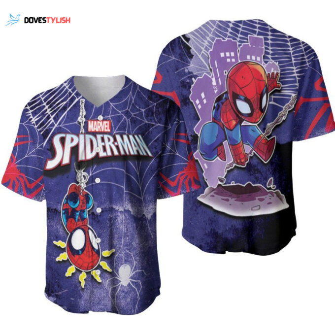 Spider Man No Way Home Spider Chibi Spider Sense Designed Allover Gift For Spider Man Fans Baseball Jersey