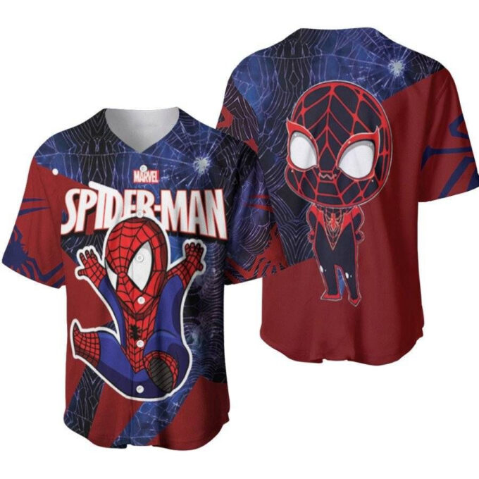 Spider Man No Way Home Spider Man Chibi Spider Red Superhero Designed Allover Gift For Spider Man Fans Baseball Jersey