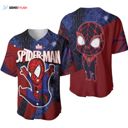 Spider Man No Way Home Three Spider Men Fighting Sinister Six Designed Allover Gift For Spider Man Fans Baseball Jersey Gift for Men Dad