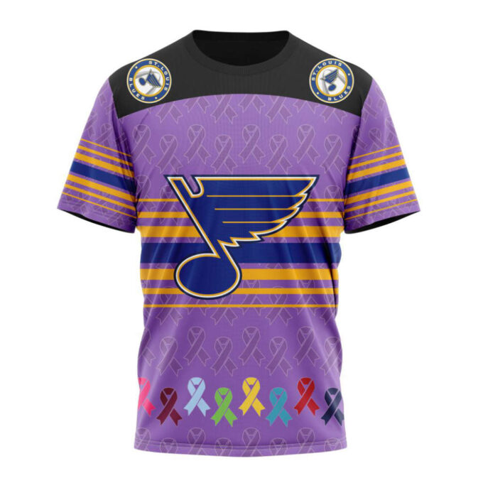 St. Louis Blues Fights Cancer Unisex T-Shirt For Fans Gifts 2024