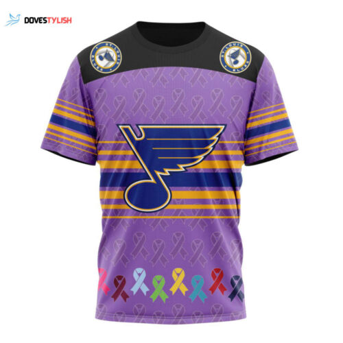 St. Louis Blues Fights Cancer Unisex T-Shirt For Fans Gifts 2024
