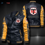 Stade Toulousain Leather Bomber Jacket