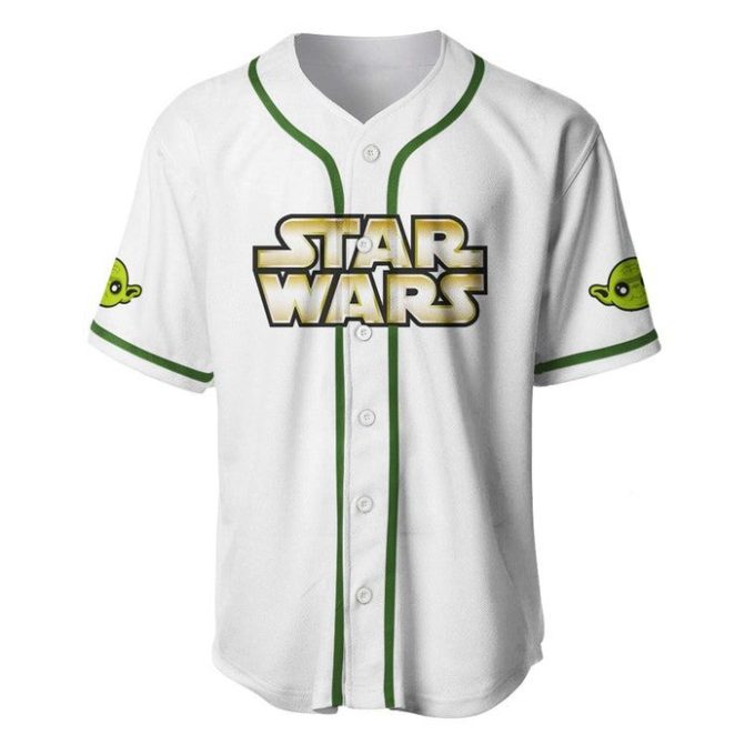 Star Wars Baby Yoda White Green Disney Unisex Cartoon Graphic Casual Outfits Custom Baseball Jersey Gift for Men Dad