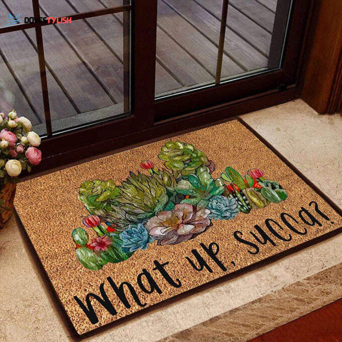 Succulent Doormat What Up Succa Doormat Welcome Mat Housewarming Gift Home Decor Funny Doormat Gift For Friend Birthday Gift