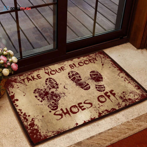 Take Your Bloody Shoes Off Doormat Welcome Mat House Warming Gift Home Decor Funny Doormat Gift Idea