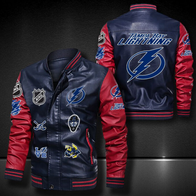 Tampa Bay Lightning Leather Bomber Jacket