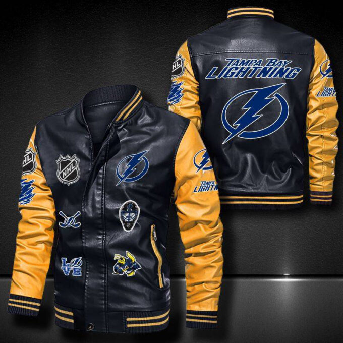 Tampa Bay Lightning Leather Bomber Jacket