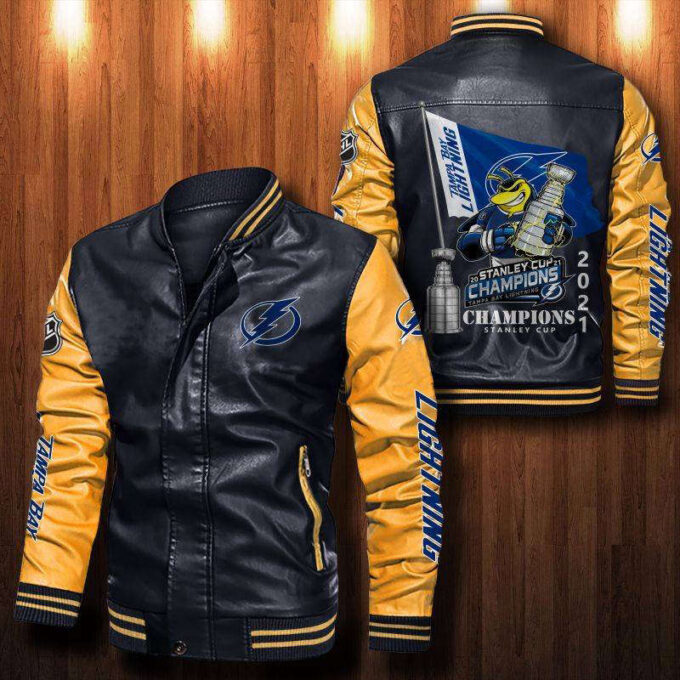 Tampa Bay Lightning Leather Bomber Jacket