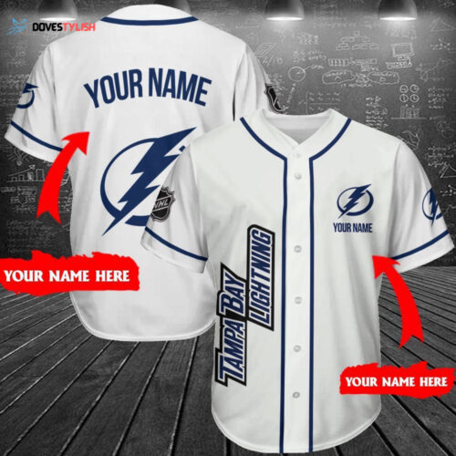 Tampa Bay Lightning White Baseball Jersey Custom For Fans